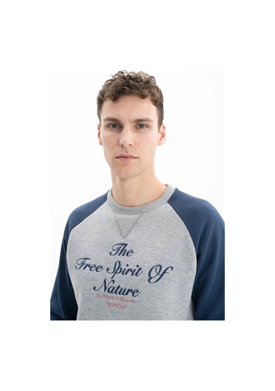 AR-MA Arma Erkek Regular Fit Baskı Yazılı Bisiklet Yaka Sweatshirt K26124600301 Gri