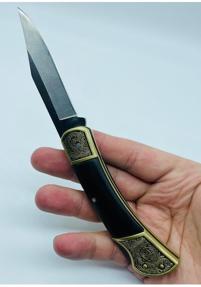 Microtech Ahşapkasa Siyah Kamp Çakı //a3255-21cm Sarı - Siyah