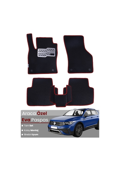 Volkswagen Tiguan Allspace 2016-2023 Uyumlu Eva Paspas Tam Set Oto Paspas,araca Özel 630