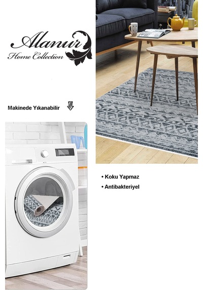Dekoreko Kaymaz Taban Djt Salon Halısı Trend Iskandinav F5078 lacivert