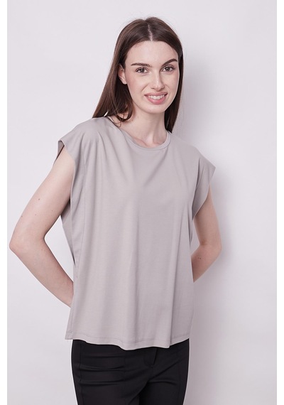 Jument Şık Likralı Span Kumaş Kolsuz Geniş Sıfır Yaka Düşük Omuzlu Basic Tshirt Bluz-gri Gri Jument Şık Likralı Span Kumaş Kolsuz Geniş Sıfır Yaka Düşük Omuzlu Basic Tshirt Bluz-gri Gri