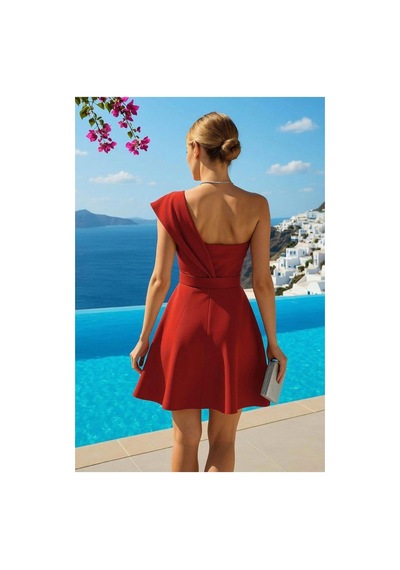 Store Scuba Mini Elbise Kemerli Kumaş Esnek Abiye Straplez Siyah - 935898439 Siyah