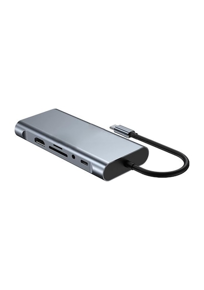 11 İn 1 Type-c To Usb Hub Hdmı 4k ,audio/, Type-c/, 4x Usb 3.0/, Lan/, Vga/, Sd Card Reader Çevirici Hub 10 Port Adapt