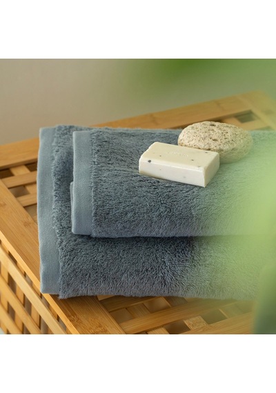 Chakra Solıd Bambu Yüz Havlusu 50x90 Cm Çelik Mavi