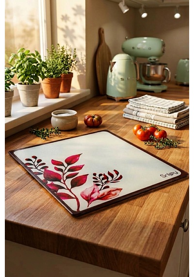 Snippy Bloom - Cam Kesme Tahtası Cam Kesim Panosu Dekoratf Cam Kesim Tablası 29 X 34 Cm Çok Renkli