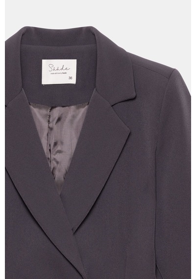 Saade Sââde Kadın Regular Fit Kruvaze Kapama Dokuma Crop Blazer Ceket -şık & Spor Acı Kahverengi