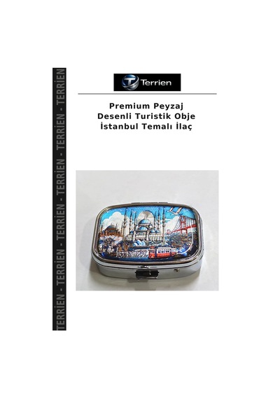 Premium Peyzaj Desenli Turistik Obje İstanbul Temalı Çok Renkli