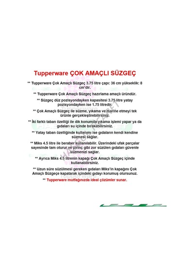 Tupperware ÇOK AMAÇLI SÜZGEÇ HSGL