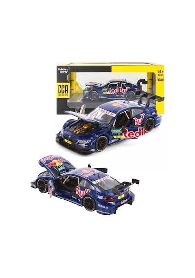 Bmw M4 Dtm Red Bull Livery Metal Model Araba 1:24 Sesli Işıklı Açılır Kapılı Lacivert - Mavi