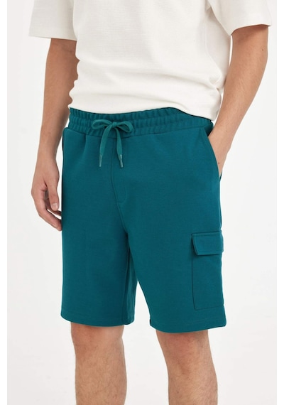 DeFacto Regular Fit Düz Paça Kargo Cepli Basic Düz Şort B8796AX24SMGN1211