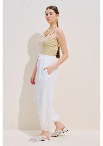 Manuka Müslin Balon Pantolon Beyaz Ss26pnt00049-06
