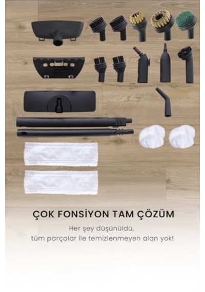 Kf2707 Pro Çok Fonksiyonlu Buharlı Temizlik Makinesi, Beyaz, 2000w, 220-240v, 50/60hz