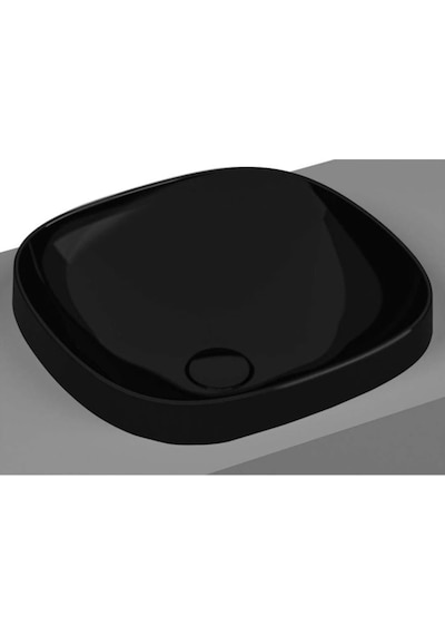 VitrA Frame 5654B483-0016 Tezgah Üstü Kare Lavabo. 41CM. Siyah