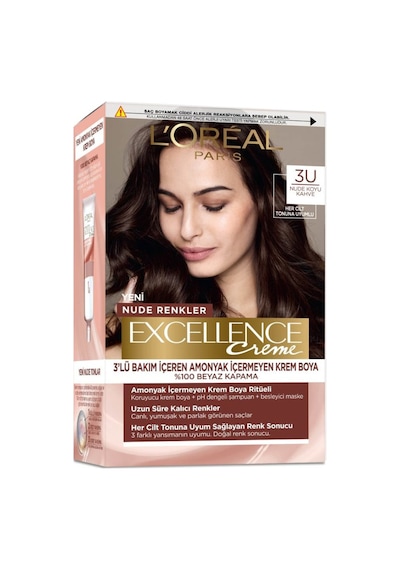 L Oréal Paris Excellence Creme Nude Renkler Saç Boyası 3u Nude Koyu Kahve - 4 Adet Tarı