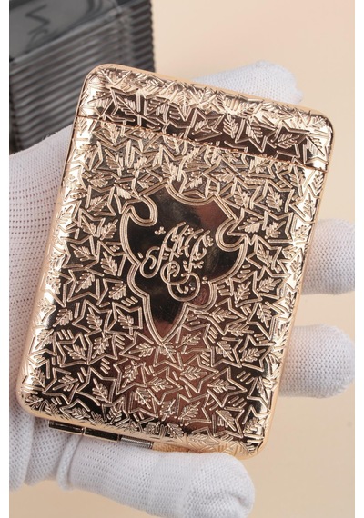 İşlemeli Retro Tasarım Metal Sigara Tabakası Altın Sarısı 23bm923ksr02 - 512923712