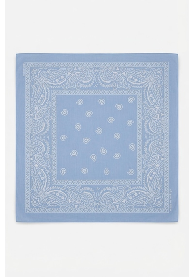 Mollycrush Unisex Mavi Şal Desenli Fular Günlük Saç Aksesuarı, Boyunluk Ve Outdoor Bandana Mavi