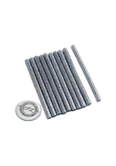 Mühür Mumu Simli Çubuk Sıcak Tutkal 7mm x 10cm 12 li Gümüş Renk