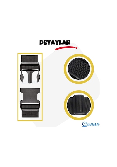 Evene Valiz Kemeri Emniyet Tokalı Ayarlanabilir Güvenlik Emniyet Kemer