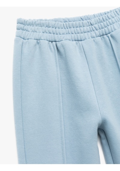 Koton Beli Lastikli Şardonlu Jogger Eşofman Altı Mavi 6wkg40102ak Mavi