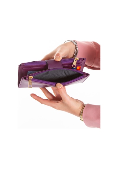 Newısh Polo Accessorıes Kadın Mor Vegan Deri Telefon Bölmeli Bilek Askılı Cüzdan Kartlık Portföy Mor