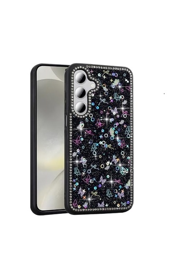 Ayrex Samsung Galaxy S24 Fe İle Uyumlu Kılıf Siyah Azya Taşlı Kapak Samsung Galaxy S24 Fe İle Uyumlu, Siyah Diğer