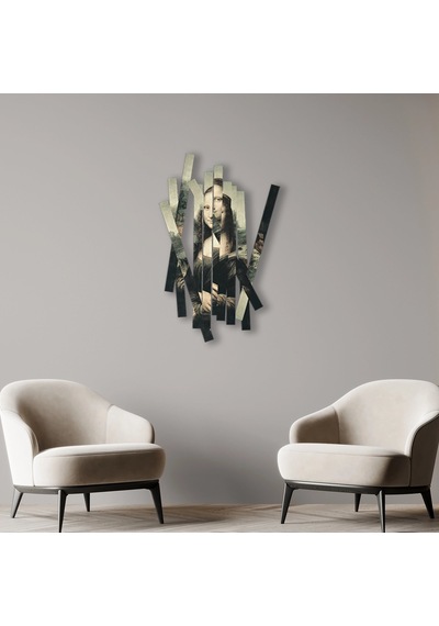 Dilimli Mona Lisa - Metal Tablo - Dec0163 32 X 50 Cm Çok Renkli