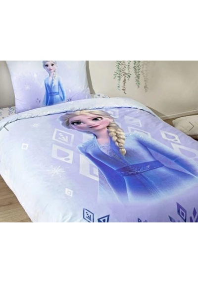 Frozen Çift Taraflı Tek Kişilik Nevresim Takımı Mor