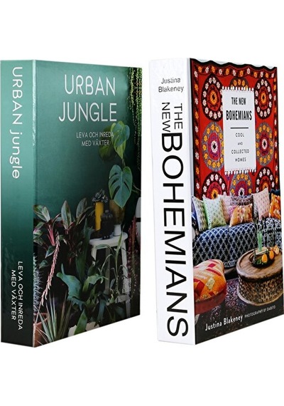 2'li Bohem / Jungle Dekoratif Kitap Kutu
