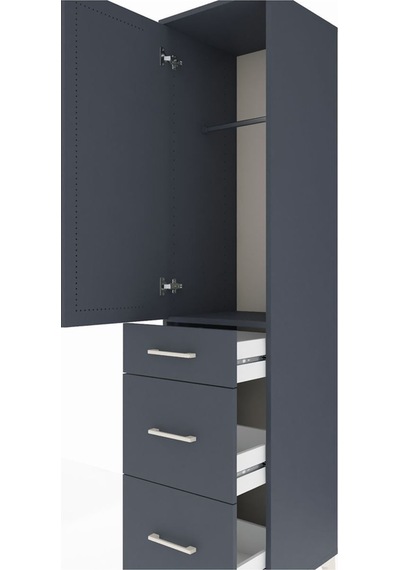 Hyperion Dolap Tek Raflı 3 Çekmeceli Tek Askılı 44x44x195 Antrasit-antrasit Antrasit Hyperion Dolap Tek Raflı 3 Çekmeceli Tek Askılı 44x44x195 Antrasit-antrasit Antrasit