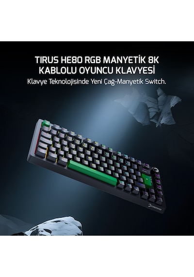 Gamepower Tirus He80 8k Rgb Manyetik Switch Kablolu Gaming Klavye