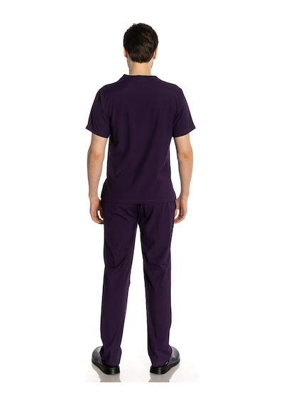 Unisex Likralı Mürdüm Renkli Scrubs