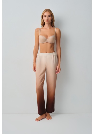 Suwen Mocha Gömlek Yaka Pijama Takımı Wsh1051012991 Kahverengi