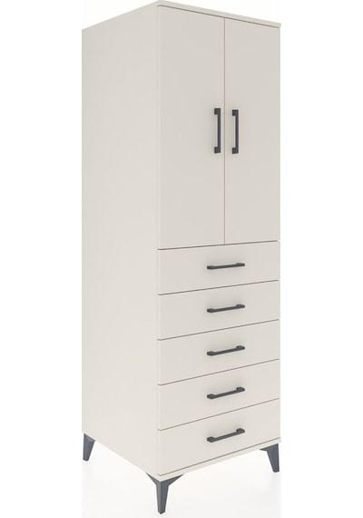 Kronos Dolap Tek Raflı 5 Çekmeceli Tek Askılı 60x59x182 Aytaş... Aytaşı