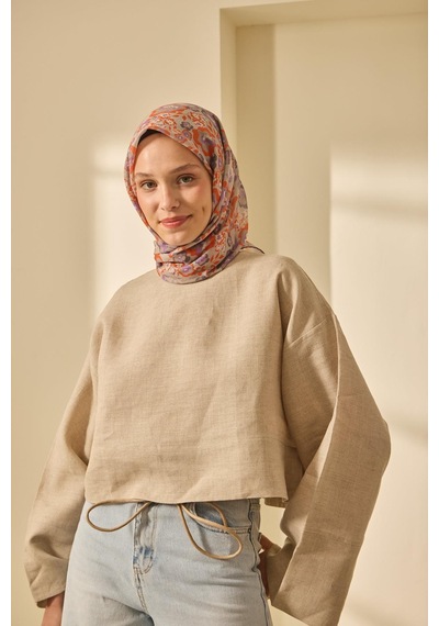 Silk Home Soft Eşarp 73090-13 Uruncu, Eflatun, Pastel Mor