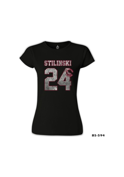 Teen Wolf - Stilinski 24 Siyah Kadın Tshirt 001