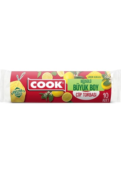 Büzgülü Kokulu Çöp Torbası, Büyük Boy Limon 65 X 70 Cm 10 Adet/rulo