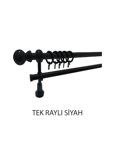 Perdemix Klasik Ahşap Rustik Perde Askısı Tek Raylı 28 Mm