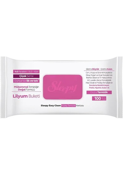 Yüzey Temizlik Havlusu 100 Adet Lilyum Pembe