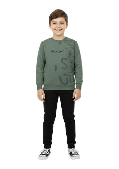 Baglan Erkek Çocuk Önü Baskılı Sweatshirt Bgl-st05245 Açık Yeşil