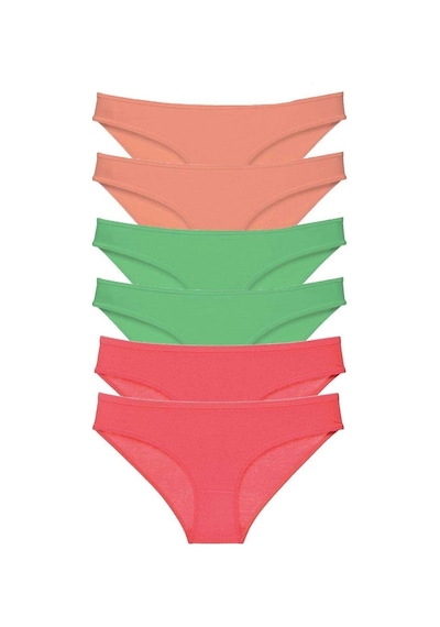 Hubrendy Tedarik 6 Adet Süper Eko Set Likralı Kadın Slip Külot 549 Çok Renkli