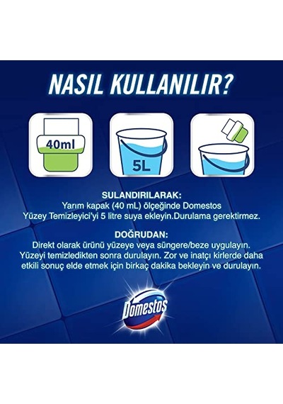 Domestos Yüzey Temizleyici Yoğun Kıvam Okyanus 1500 Ml 100'lü Set