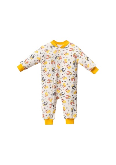 Bebegen Unisex Sarı Biyeli Harf Baskılı Uyku Tulumu Çok Renkli