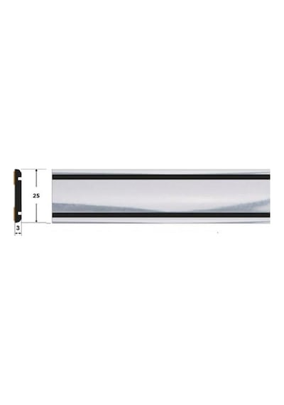 25 Mm Dekoratif Krom Çıta Şeirt Siyah Çizgili 1 Metre