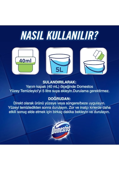 Domestos Çam + Okyanus + Bahar Çiçekleri Yüzey Temizleyici 3 x 1500 ML