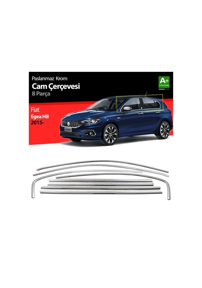 S-Dizayn  Fiat Egea Hb Krom Cam Çerçevesi 8 Prç. 2015 Üzeri