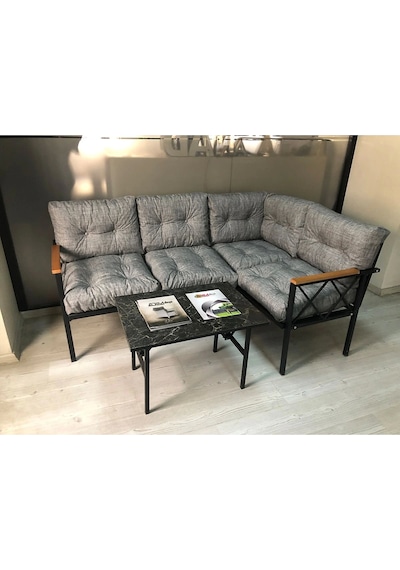 Miami Köşe Koltuk Takımı , 2+2 Balkon-bahçe-çay Seti-mutfak Köşesi Mermer Desen 70x50cm Sehpa Gri Miami Köşe Koltuk Takımı , 2+2 Balkon-bahçe-çay Seti-mutfak Köşesi Mermer Desen 70x50cm Sehpa Gri