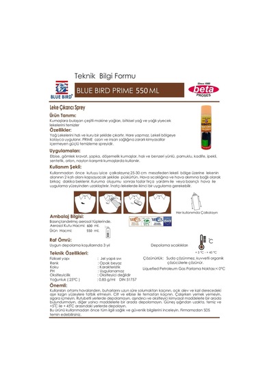Blue Bird Robotta Spot Lifter Leke Çıkarıcı 550 ML