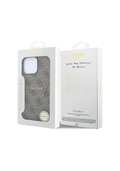 İphone 15 Pro Max Uyumlu Kılıf Guess Lisanslı M-safe Kabartmalı 4g Desenli Yazı Logolu Kapak Kahvere Kahverengi İphone 15 Pro Max Uyumlu Kılıf Guess Lisanslı M-safe Kabartmalı 4g Desenli Yazı Logolu Kapak Kahvere Kahverengi