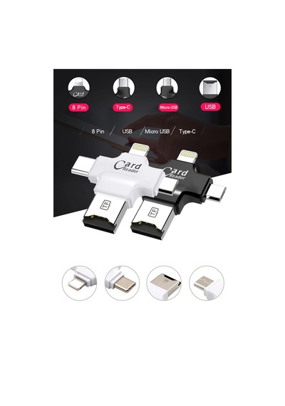 Thentech 4 İn 1 Type-c Akıllı Telefon Kamera Uyumlu Lightning Micro Usb Kart Okuyucu