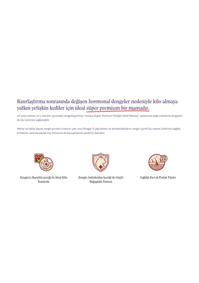 Unique Kısırlaştırılmış Sterilised Kedi Maması Somonlu 10+2 Kg